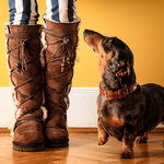 "Hamish" and his Mum's boots.